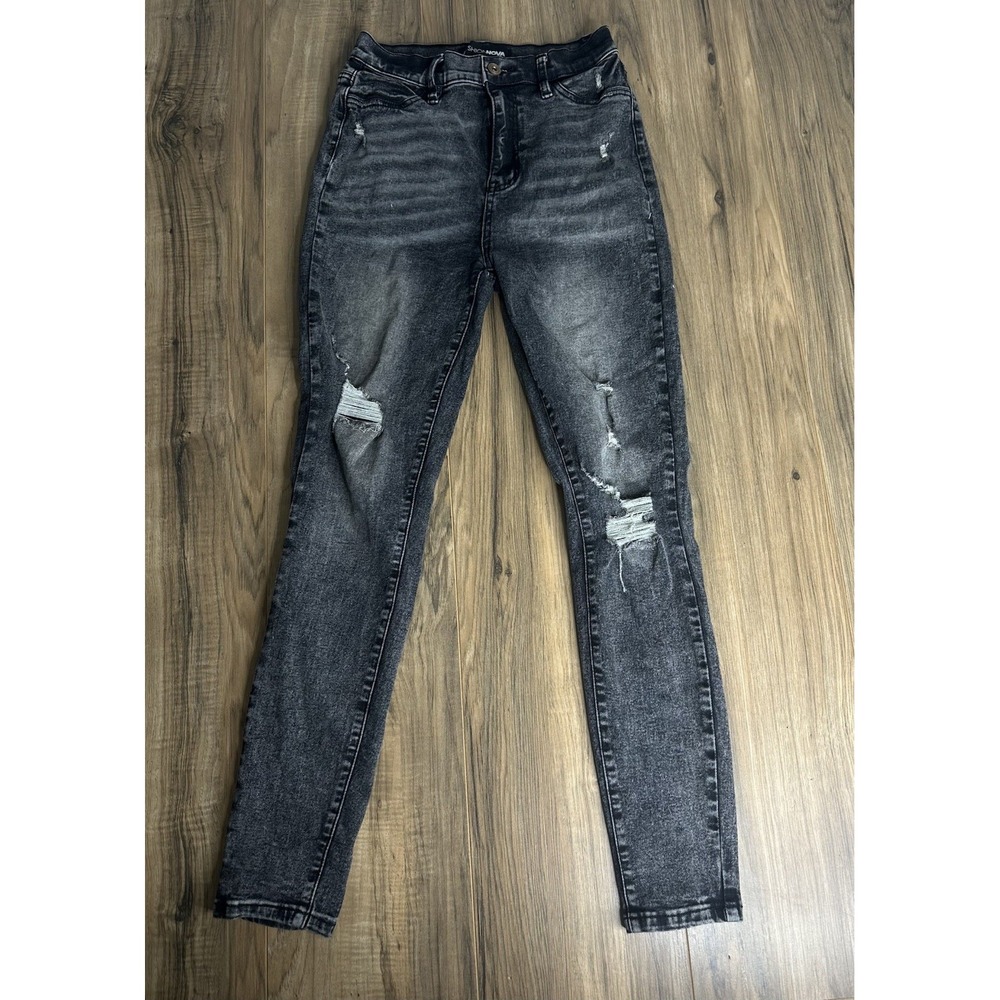Fashion Nova Women's Skinny Jeans Size 7 Gray Washed Ripped